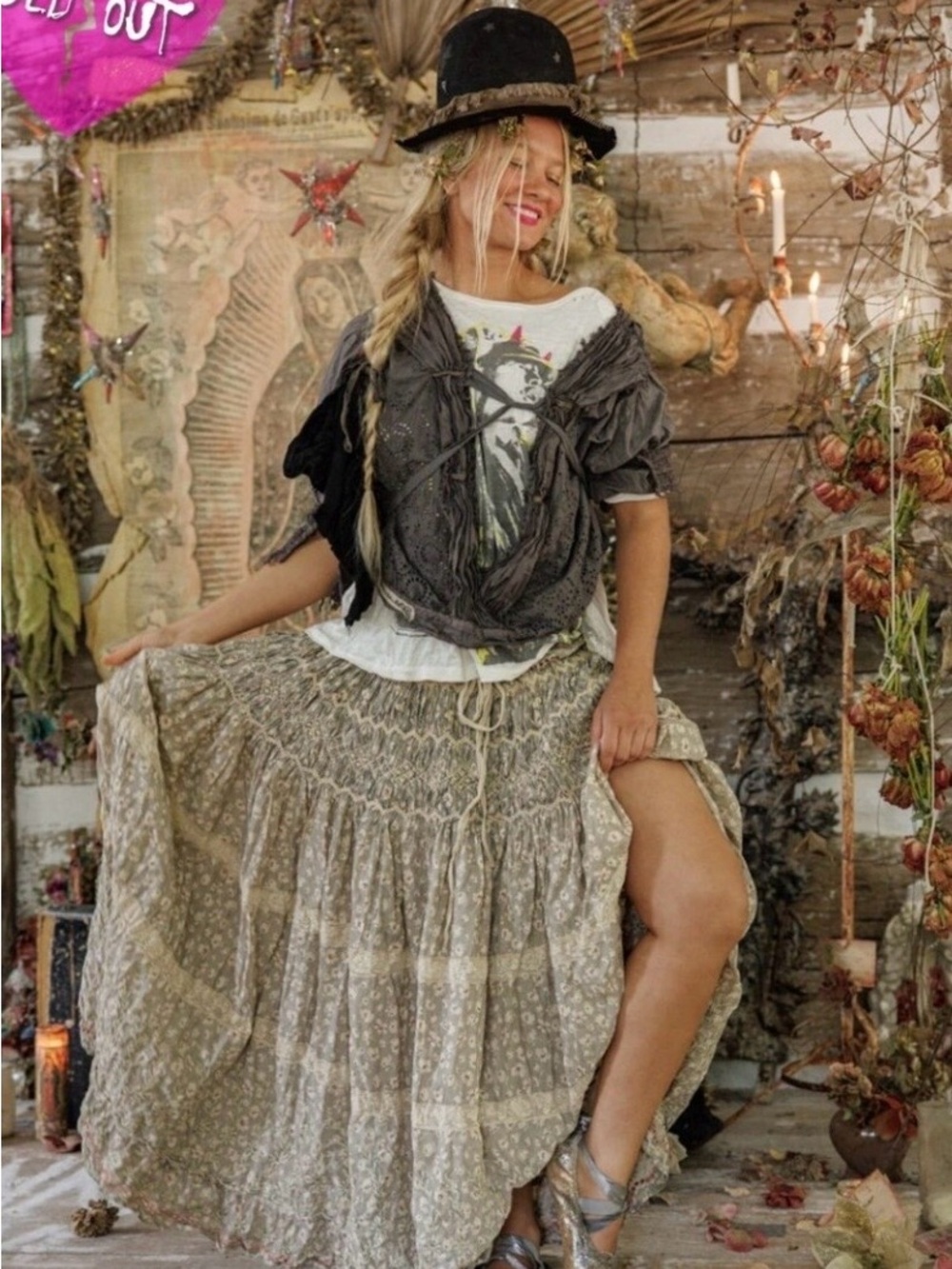 Magnolia Pearl Floral Chrystal Skirt SOLD OUT